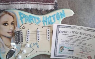 A Stratocaster Guitar Signed by Paris Hilton : That’s Hot !