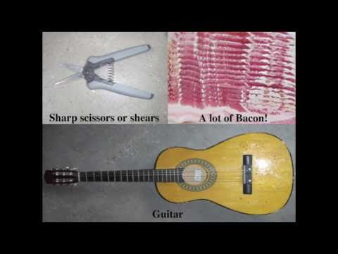 Dude Plays a Bacon Guitar on Youtube